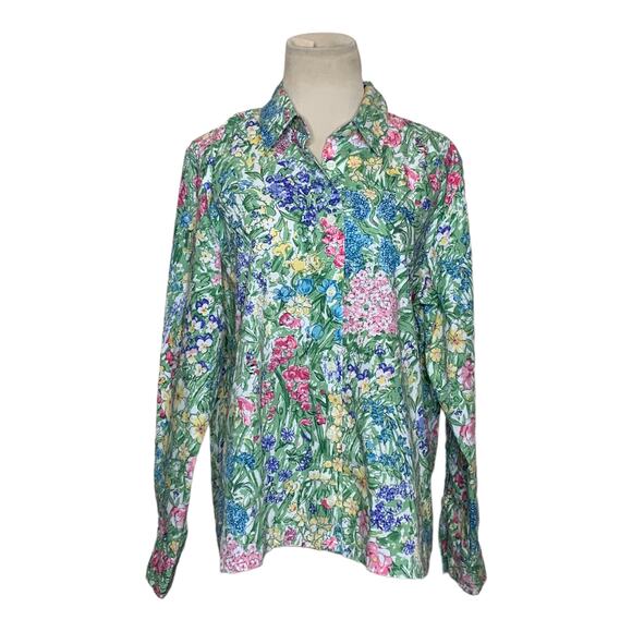 Tog Shop long sleeves floral buttoned blouse size M - Picture 9 of 9